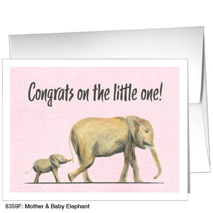 Mother & Baby Elephant, Greeting Card (8359F)