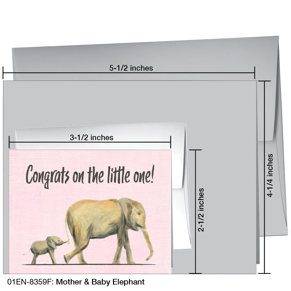 Mother & Baby Elephant, Greeting Card (8359F)