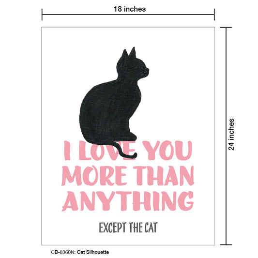 Cat Silhouette, Card Board (8360N)