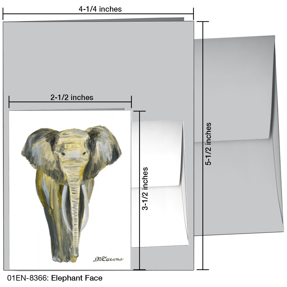 Elephant Face, Greeting Card (8366)