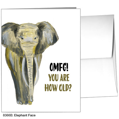 Elephant Face, Greeting Card (8366B)