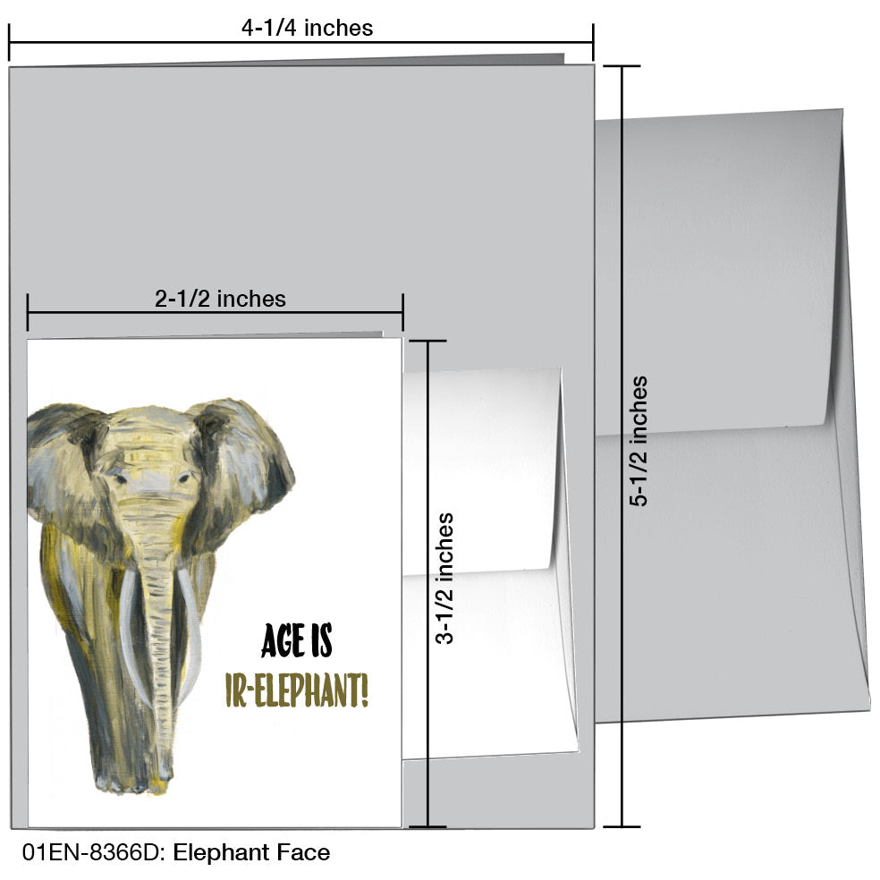 Elephant Face, Greeting Card (8366D)