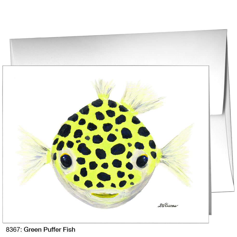 Green Puffer Fish, Greeting Card (8367)