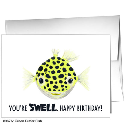 Green Puffer Fish, Greeting Card (8367A)