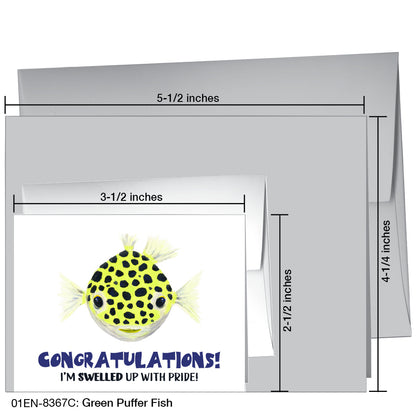 Green Puffer Fish, Greeting Card (8367C)