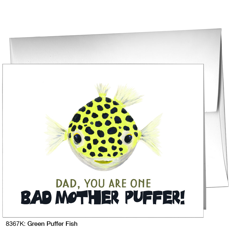 Green Puffer Fish, Greeting Card (8367K)