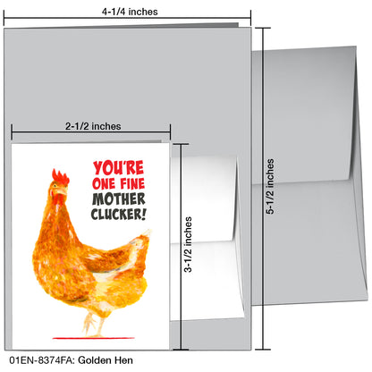 Golden Hen, Greeting Card (8374FA)