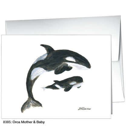 Orca Mother & Baby, Greeting Card (8385)
