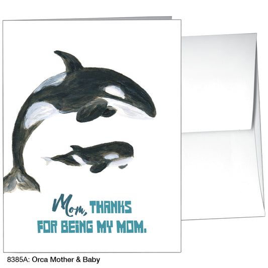 Orca Mother & Baby, Greeting Card (8385A)