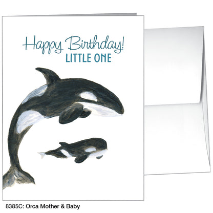 Orca Mother & Baby, Greeting Card (8385C)