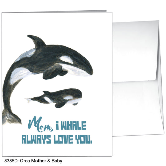 Orca Mother & Baby, Greeting Card (8385D)