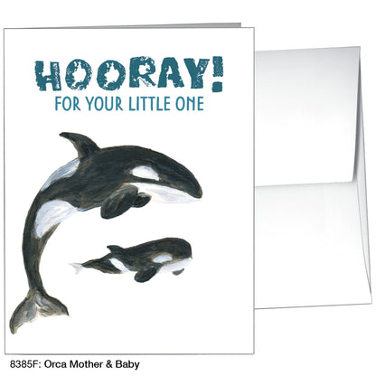 Orca Mother & Baby, Greeting Card (8385F)