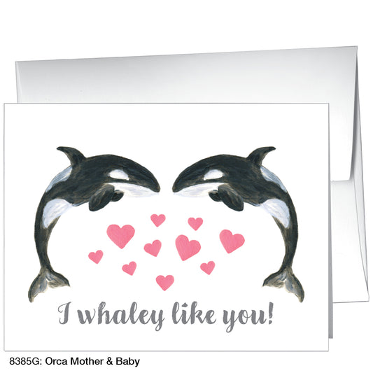 Orca Mother & Baby, Greeting Card (8385G)
