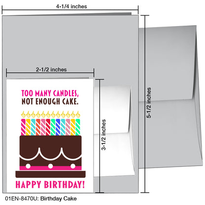 Birthday Cake, Greeting Card (8470U)