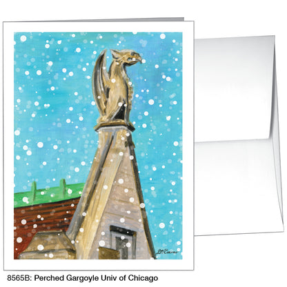 Perched Gargoyle U Of Chicago, Greeting Card (8565B)