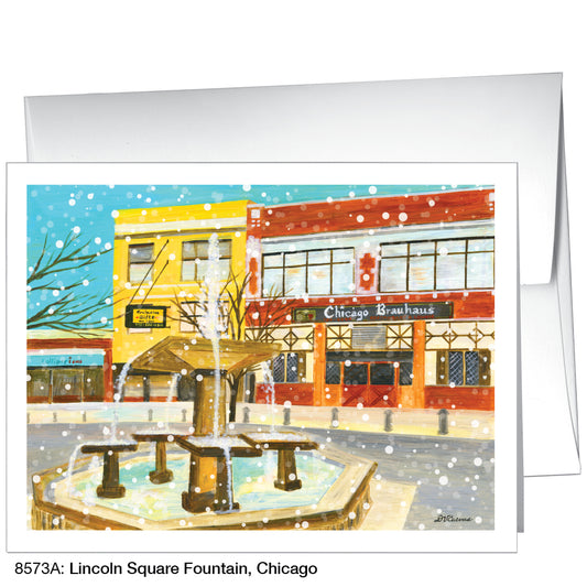 Lincoln Square Fountain, Chicago, Greeting Card (8573A)