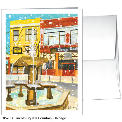 Lincoln Square Fountain, Chicago, Greeting Card (8573B)