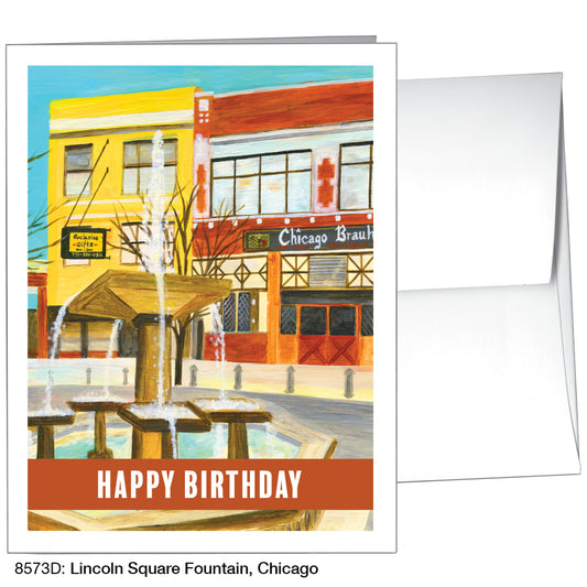 Lincoln Square Fountain, Chicago, Greeting Card (8573D)