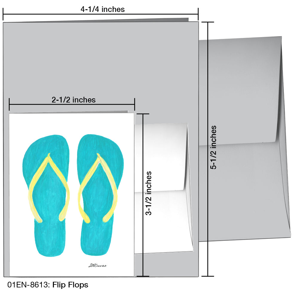 Flip Flops, Greeting Card (8613)