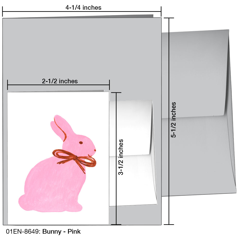 Bunny - Pink, Greeting Card (8649)