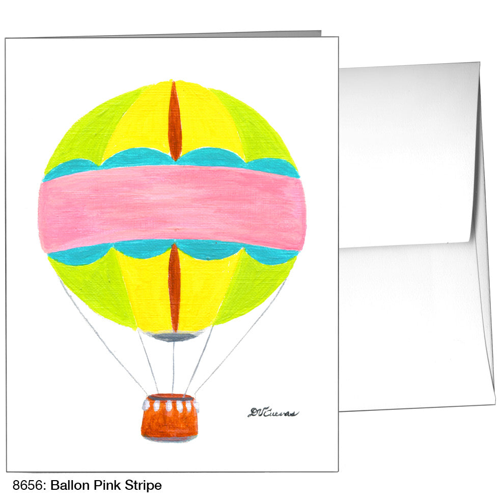 Balloon Pink Stripe, Greeting Card (8656)