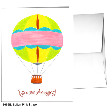 Balloon Pink Stripe, Greeting Card (8656E)