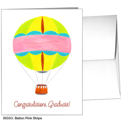 Balloon Pink Stripe, Greeting Card (8656G)