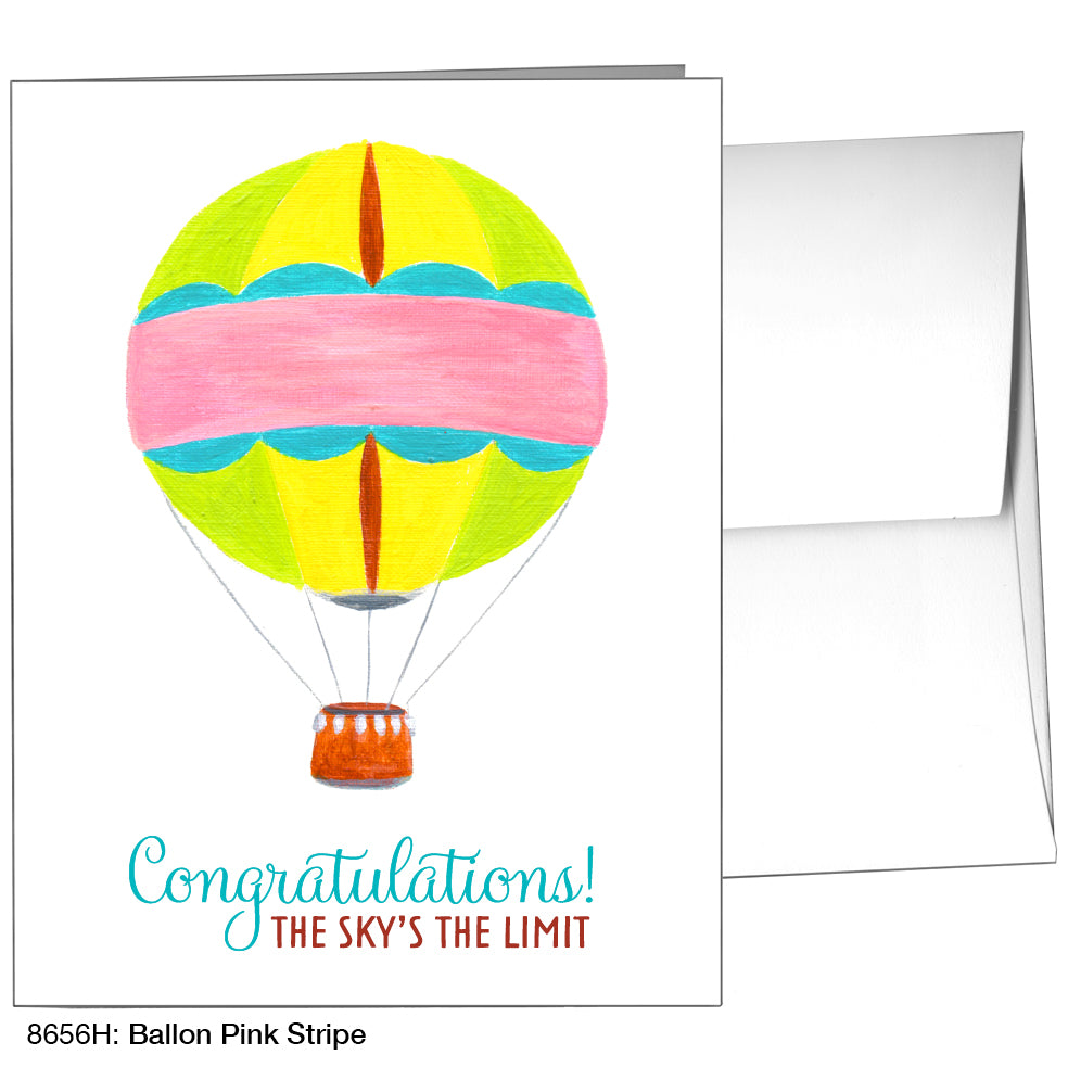 Balloon Pink Stripe, Greeting Card (8656H)