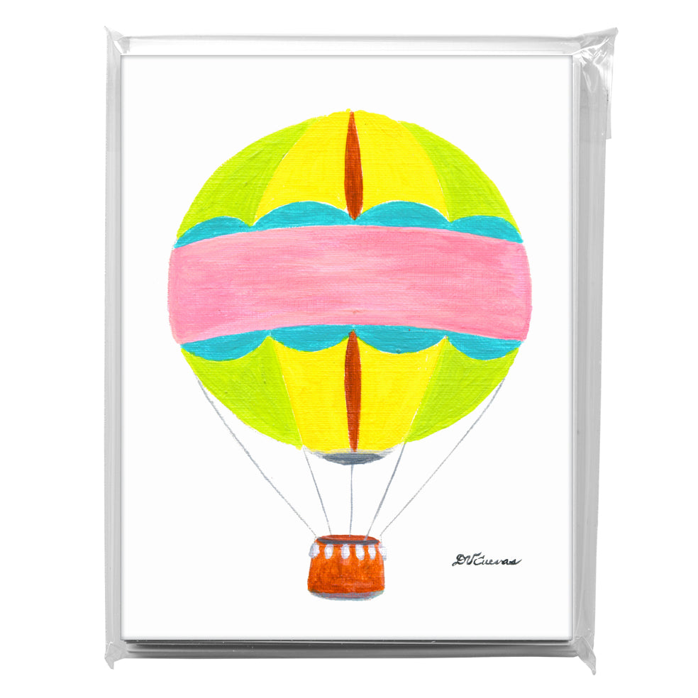 Balloon Pink Stripe, Greeting Card (8656)