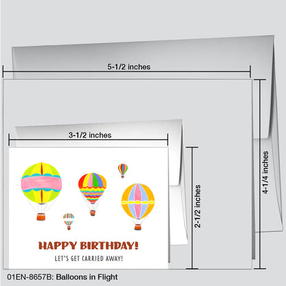 Balloons In Flight, Greeting Card (8657B)