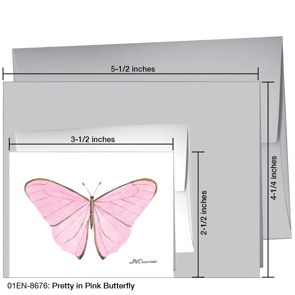 Pretty in Pink Butterfly, Greeting Card (8676)