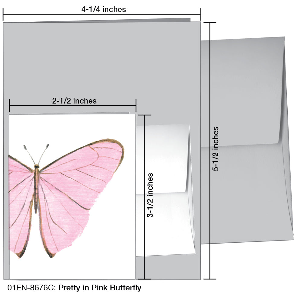 Pretty in Pink Butterfly, Greeting Card (8676C)