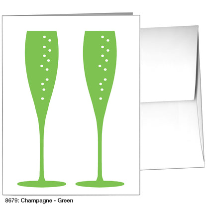 Champagne - Green, Greeting Card (8679)