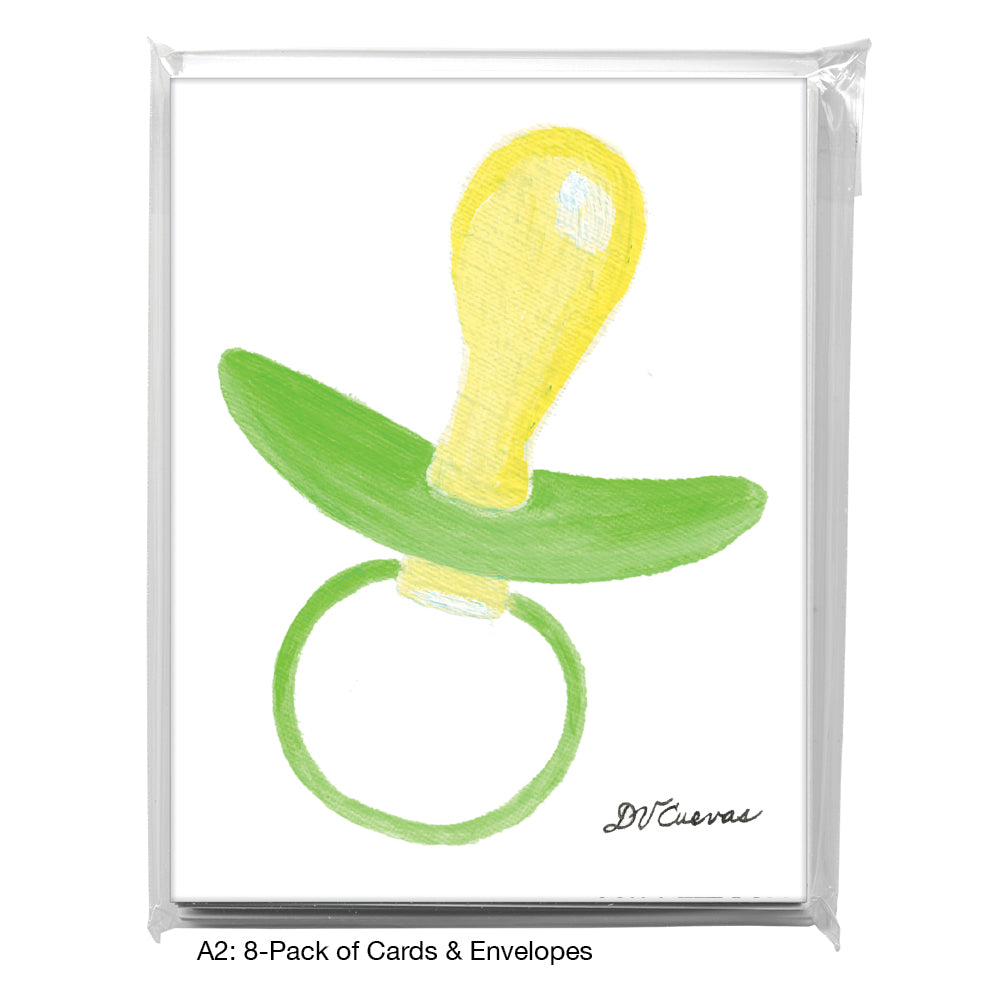 Pacifier - Green, Greeting Card (8687F)
