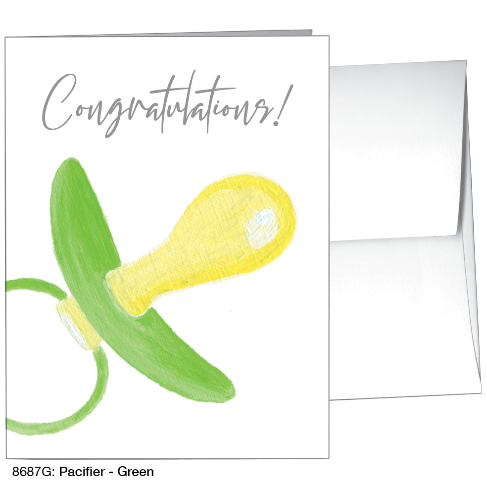 Pacifier - Green, Greeting Card (8687G)