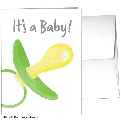 Pacifier - Green, Greeting Card (8687J)