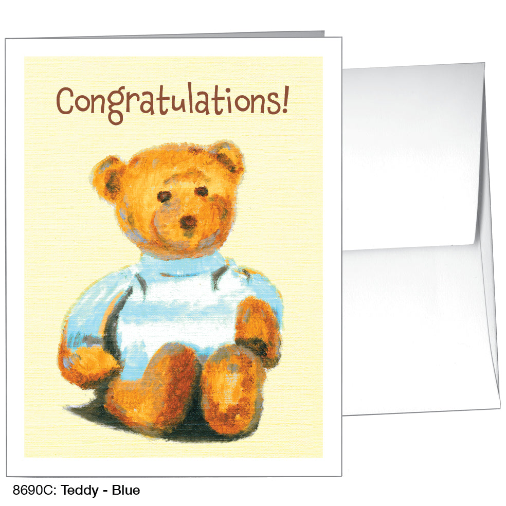 Teddy - Blue, Greeting Card (8690C)