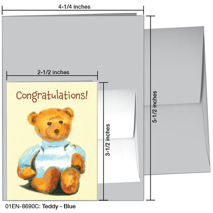 Teddy - Blue, Greeting Card (8690C)