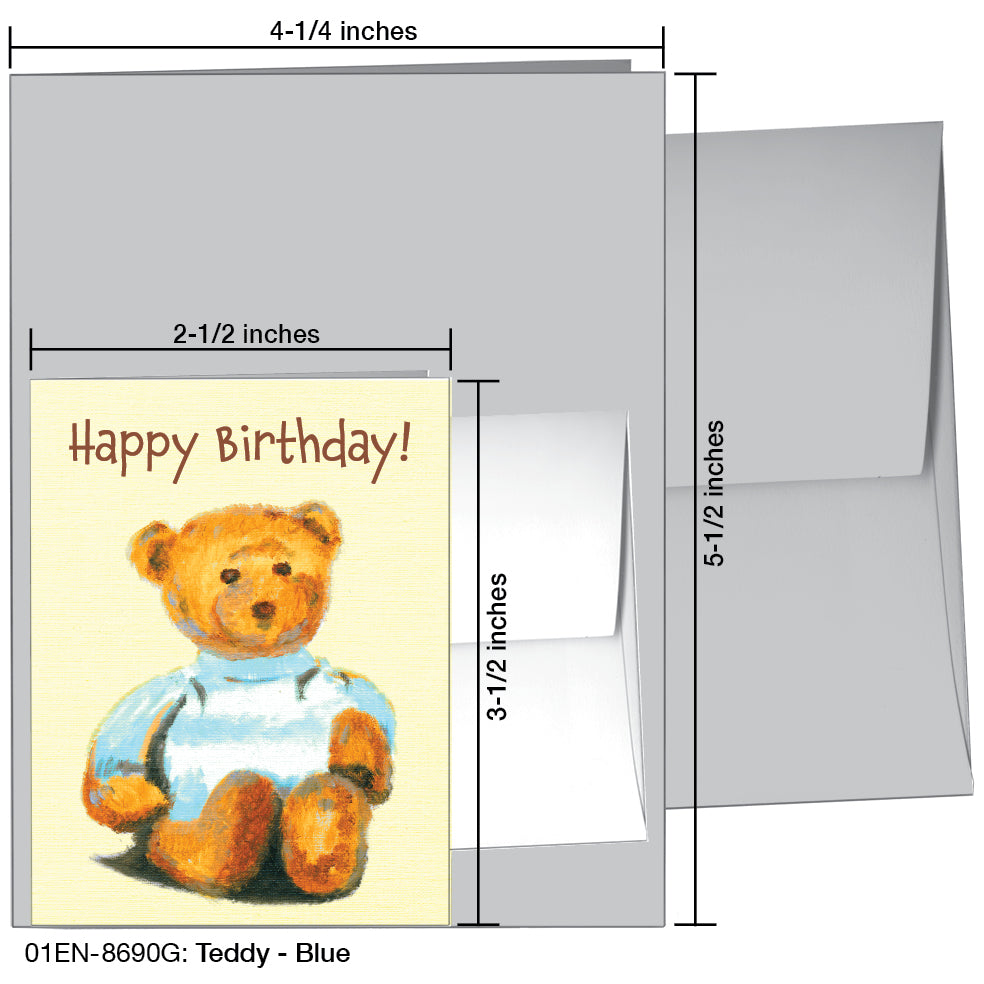 Teddy - Blue, Greeting Card (8690G)
