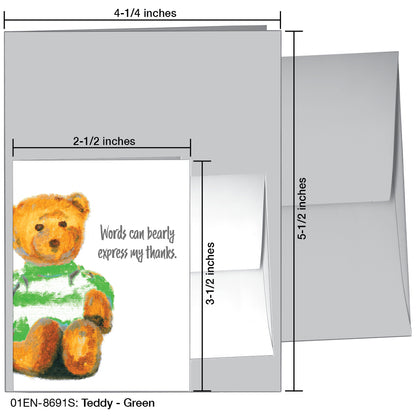 Teddy - Green, Greeting Card (8691S)