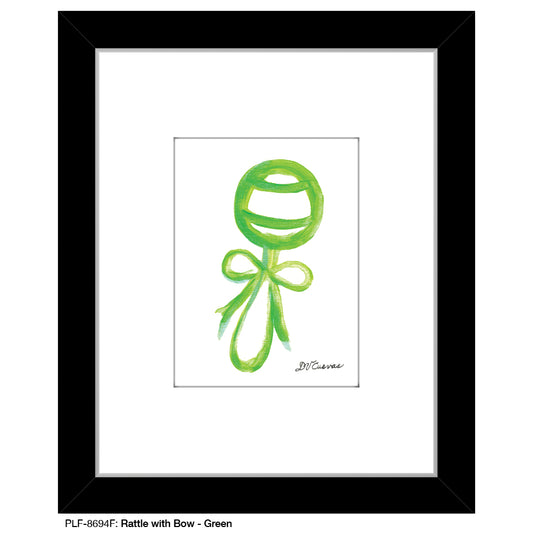 Rattle with Bow - Green, Print (#8694F)