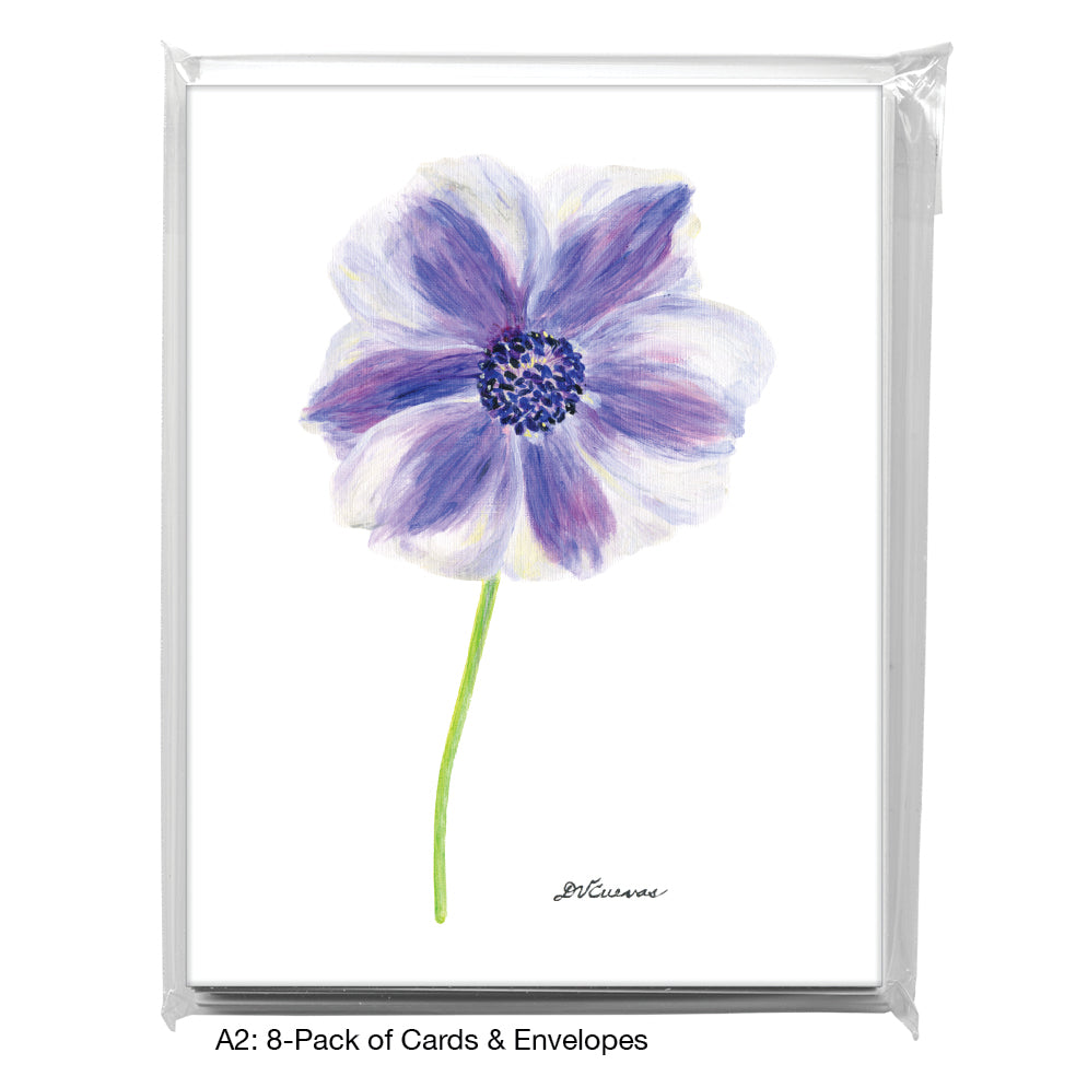 Purple & White Poppy Anemone, Greeting Card (8708)