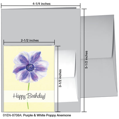 Purple & White Poppy Anemone, Greeting Card (8708A)