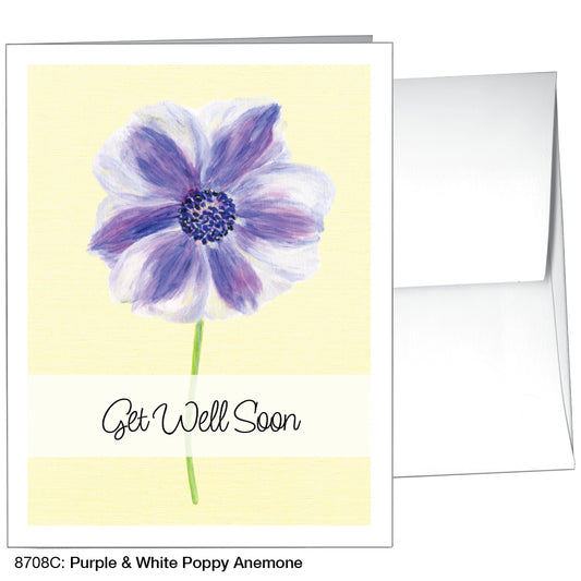 Purple & White Poppy Anemone, Greeting Card (8708C)