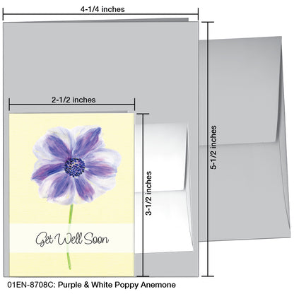 Purple & White Poppy Anemone, Greeting Card (8708C)