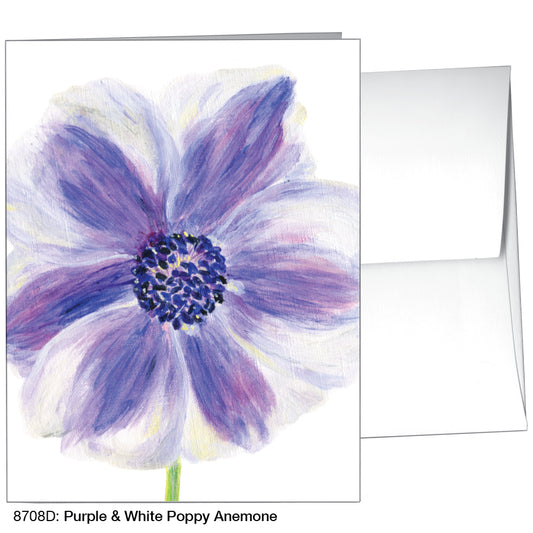 Purple & White Poppy Anemone, Greeting Card (8708D)