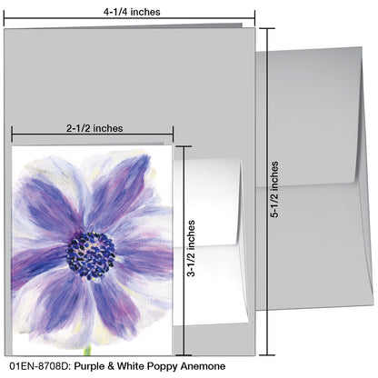 Purple & White Poppy Anemone, Greeting Card (8708D)