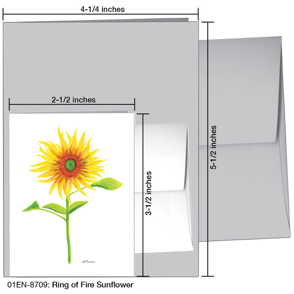Ring of Fire Sunflower, Greeting Card (8709)