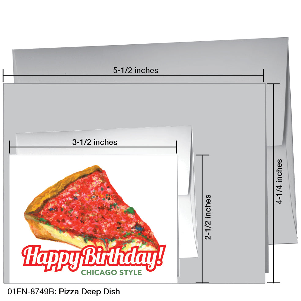 Pizza Deep Dish, Greeting Card (8749B)