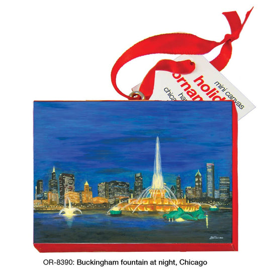Buckingham Fountain At Night, Chicago, Ornament (OR-8390)